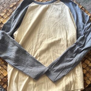 Marine Layer Blue and Cream Raglan Shirt
